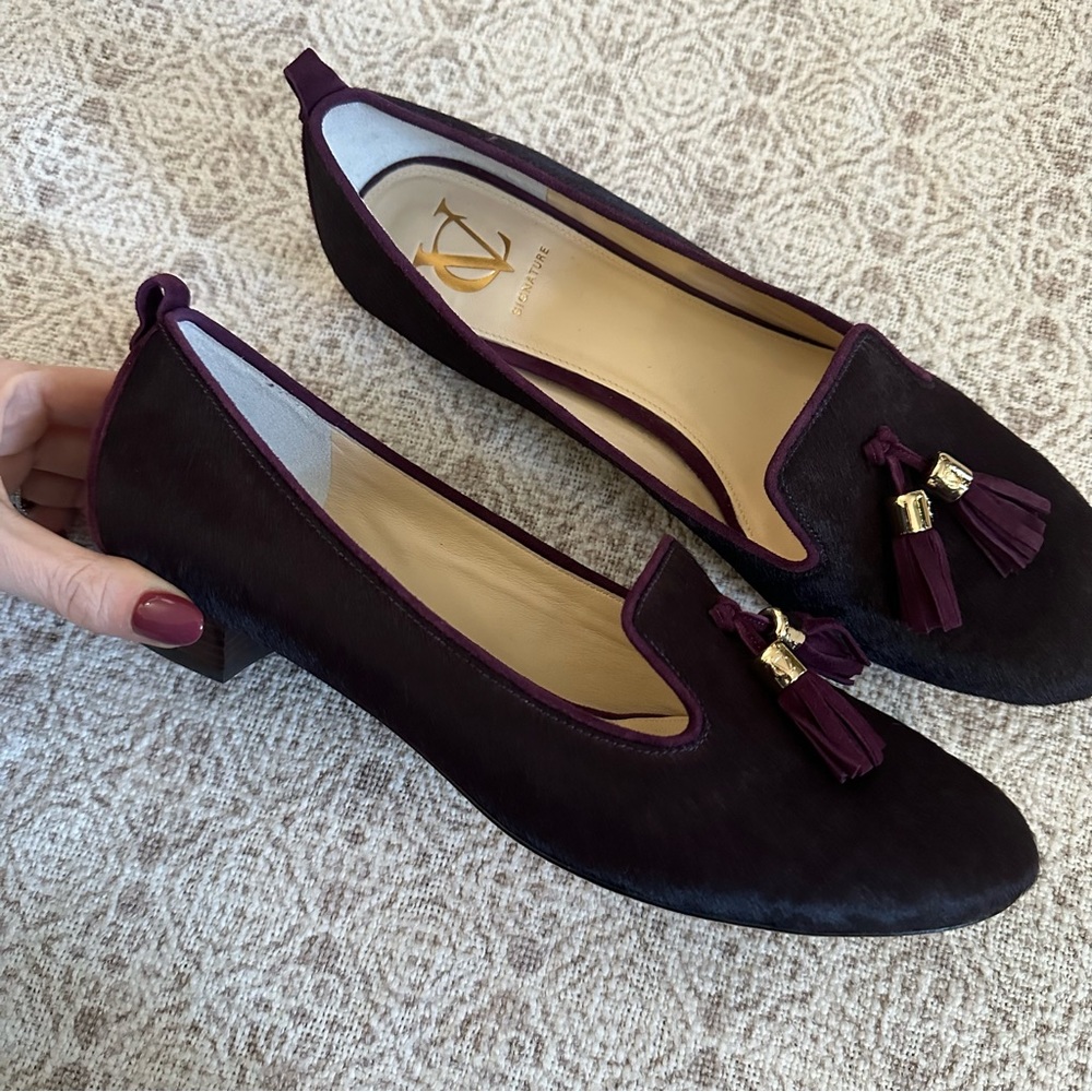 Vero Cuoio Signature Vi-Nancy Plum Calf Hair Loafers - Picture 3 of 9